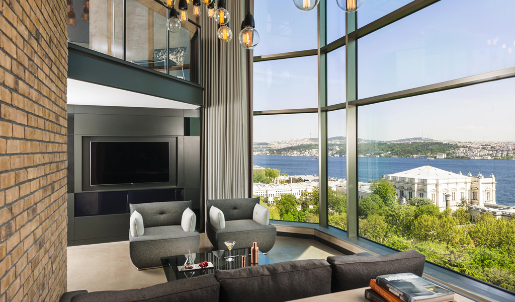 Signature Loft Corner Zimmer mit Blick auf den Bosporus